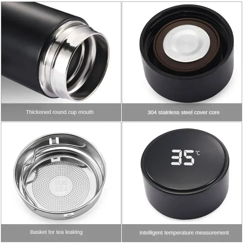 500ml Stainless Steel Thermos Bottle with Digital Temperature Display LED Intelligent Temperature Measurement Cup Vacuum Flask