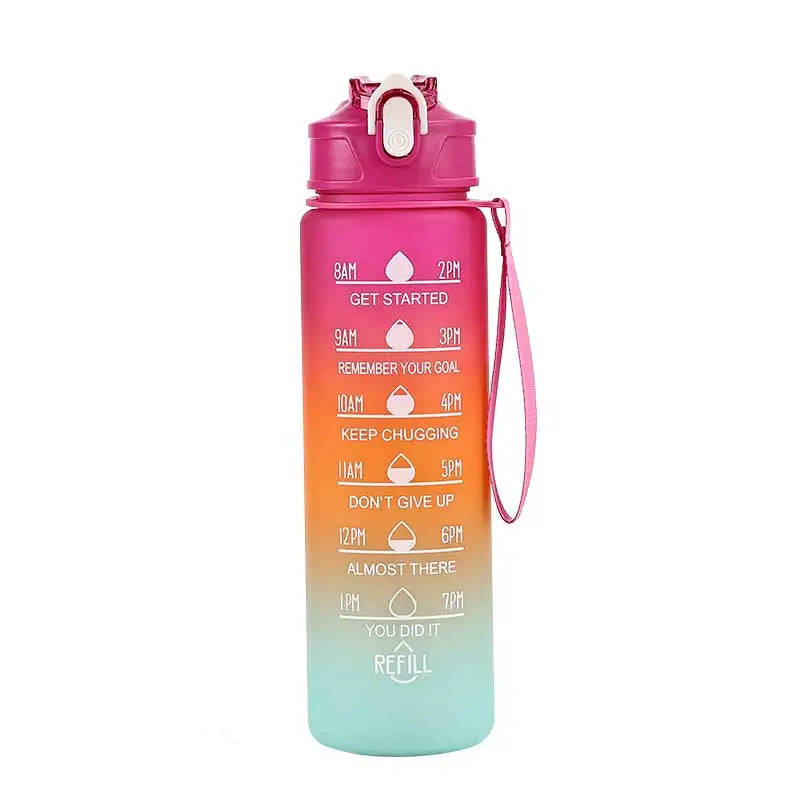 Sports Water Bottle with Time-Tracking Straw Leak Proof Locking Flip Cover for Easy Carry Ideal for Outdoor Adventures