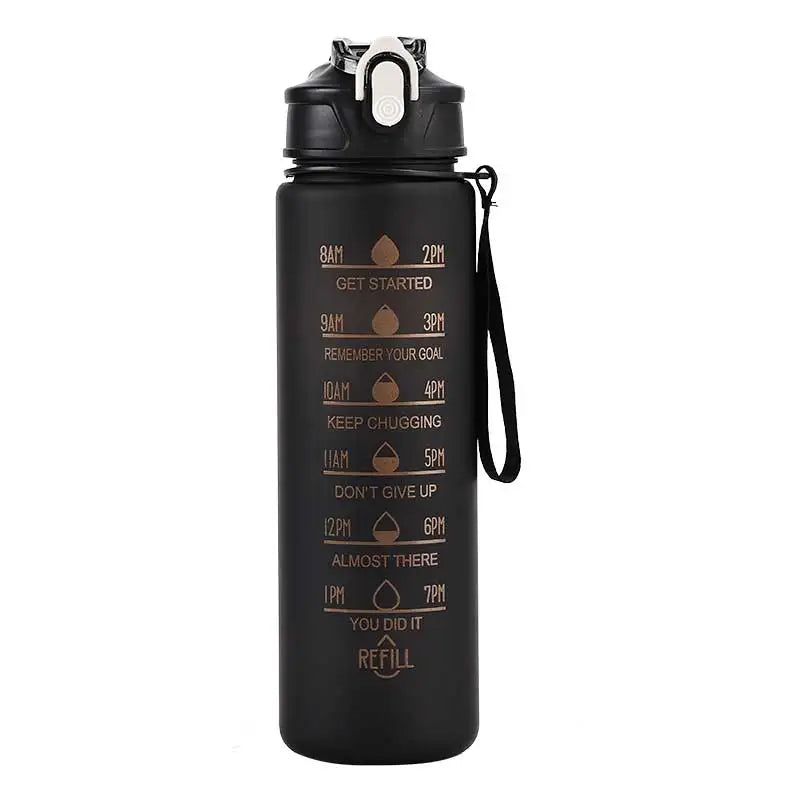 Sports Water Bottle with Time-Tracking Straw Leak Proof Locking Flip Cover for Easy Carry Ideal for Outdoor Adventures